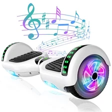 Kids Electric Hoverboard Self-Balancing 360° Bluetooth Music Scooter LED Light