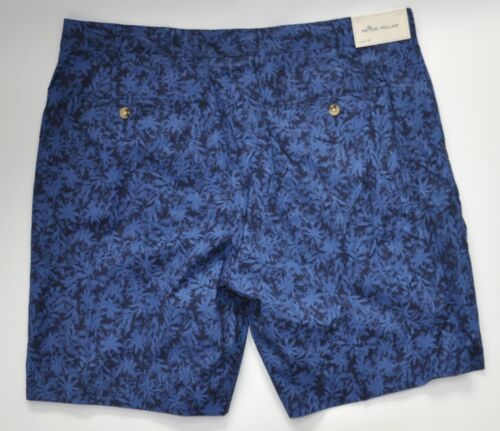 Peter Millar Shorts Men's Size 38 Seaside Classic Navy Palms Poplin Golf - Picture 2 of 10
