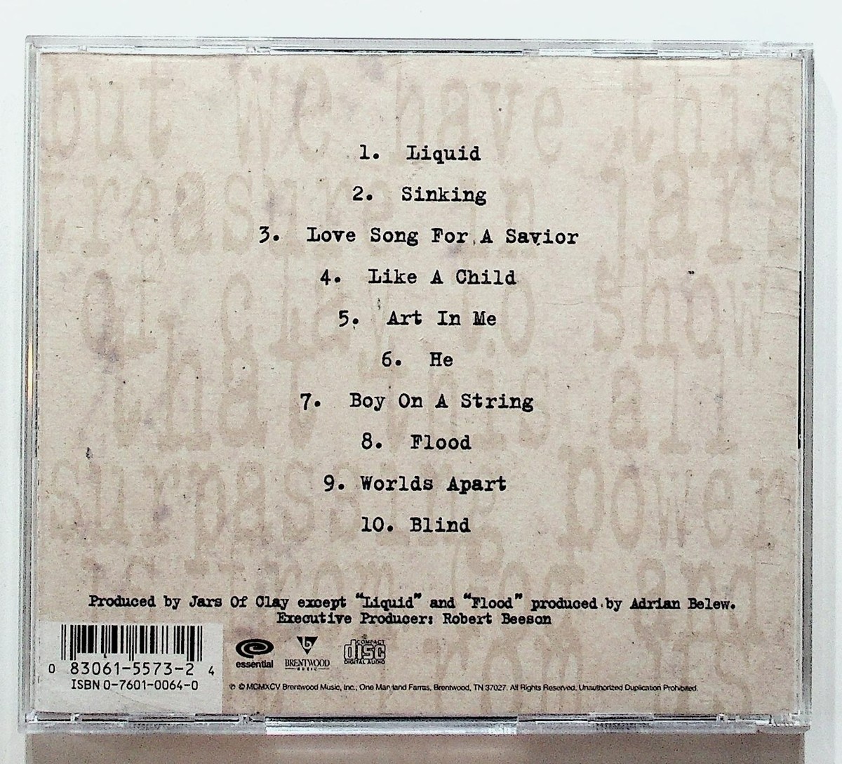 Jars of Clay Self Titled CD 1995 Essential Flood Christian Alt