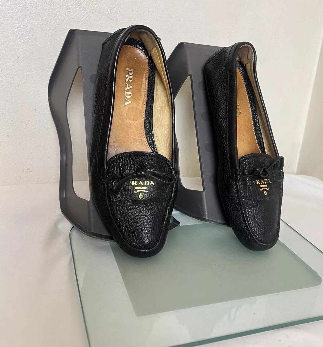 Prada Cross Grain Leather Black Loafers. Sz 5.5 36 | eBay Prada Cross Grain Leather Black Loafers. Sz 5.5 36 | eBay