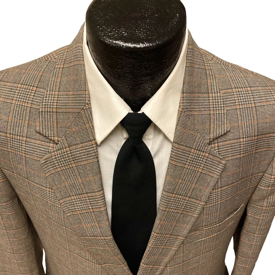 Abrigo Deportivo De Colección Años 70 JcPenney MOD Marrón Naranja OVERCHECK Chaqueta DISCO Blazer Foto 2 de 4