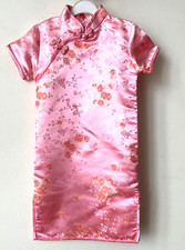 Magnifique Robe Chinoise Rose & Rouge luxe 4 ans Neuve H=66cm 🩷🩷🩷