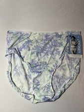 Vintage Jockey Silky Soft NPL Size 8 Purple Green Flower Print Granny Brief.