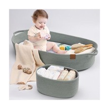 Baby Diaper Changing Basket for Baby Dresser, Moses Basket for Babies, Cotton...