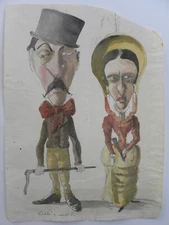 Angiolo TRICCA (Sansepolcro 1817-Florence 1884) CARTOON Celli e consort 26x19