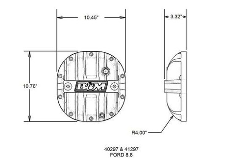 B&M Hi-Tek Aluminum Differential Cover for Ford 8.8-inch 40297 - Picture 4 of 4