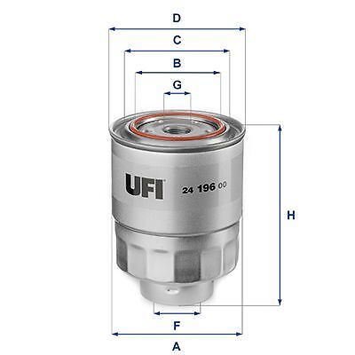 UFI Fuel Filter Insert 120mm Height Fits Honda Accord Civic CR-V FR-V 24.196.00