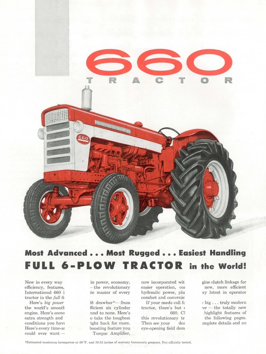 IH International 660 6 Plow 6 Cylinder Engine Hydraulic Tractor Sales  Leaflet | eBay