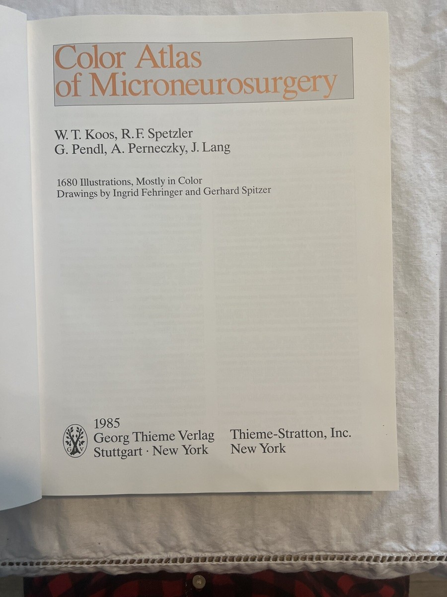 Color Atlas Of Microneurosurgery W.T Koos 1985 Edition | eBay