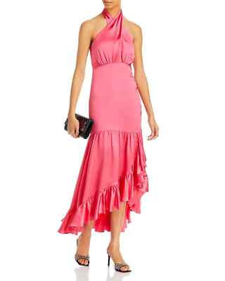Cinq à Sept 100% Silk Arianna Ruffled hem  Midi Dress Pink Candy Size 0-$595