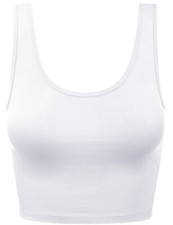 Women's Lingerie Camisole Crop Tank Cotton Scoop Back Sleeveless Slim Fit Tops