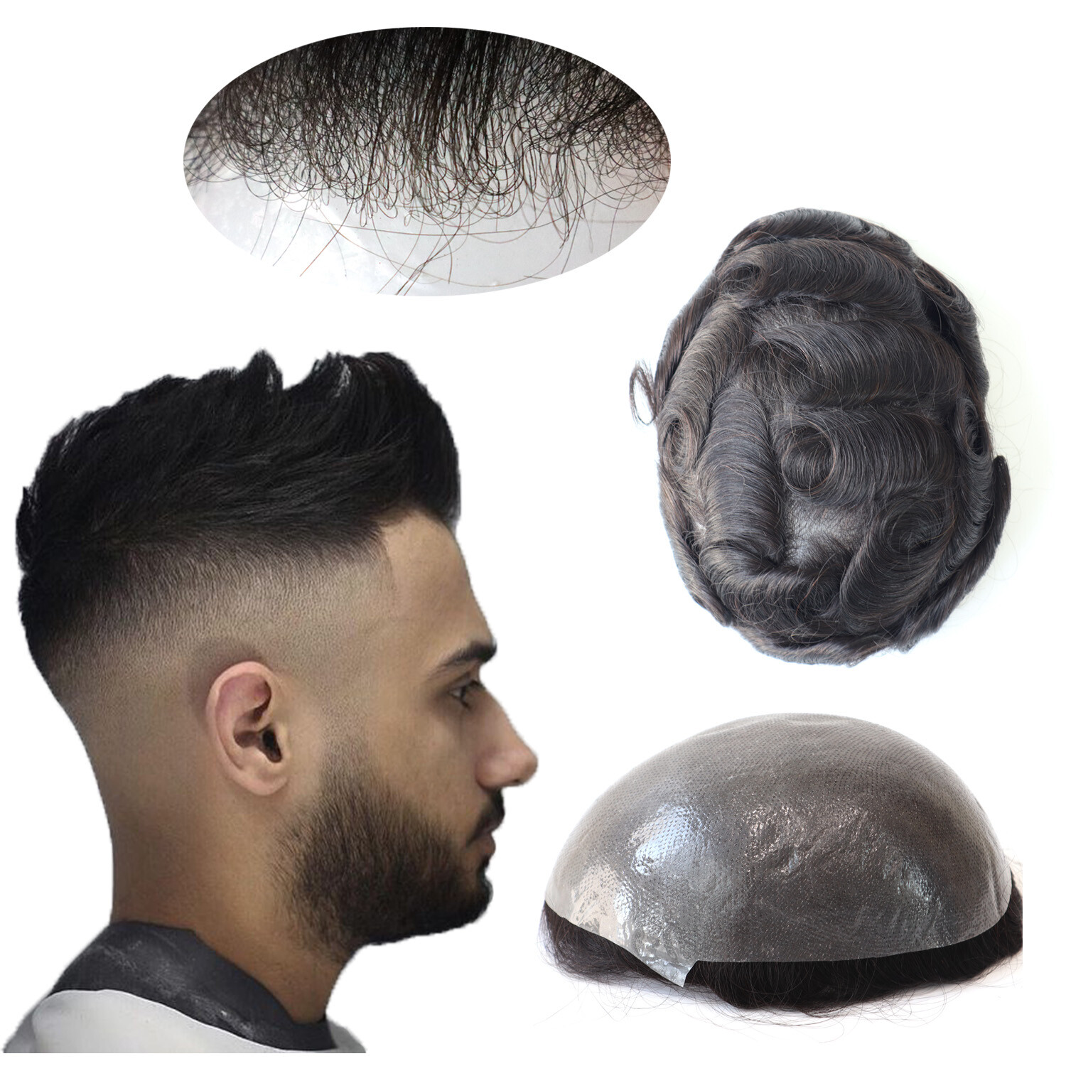 Natural Thin Skin V-loop Hairpiece Mens Human Black Hair Replacement System #1B | eBay Natural Thin Skin V-loop Hairpiece Mens Human Black Hair Replacement System #1B | eBay