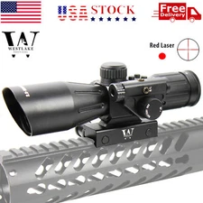 WLT 2.5-10x40IR Rifle Scope Mil-dot illuminated with Red Dot Laser Sight