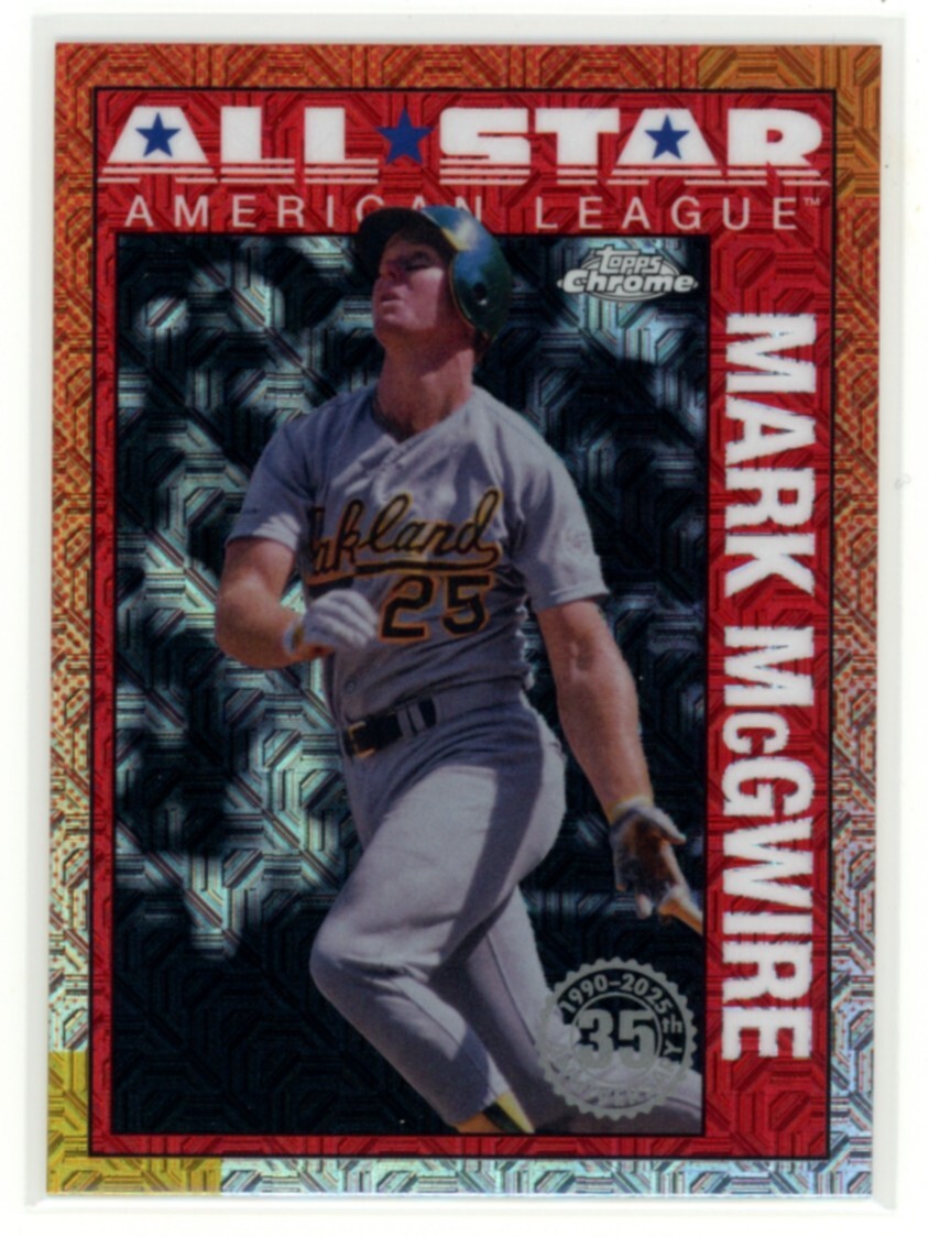 2025 Topps Series 2 Mark McGwire 1990 Topps Chrome Silver Pack Refractor #90ASC-25