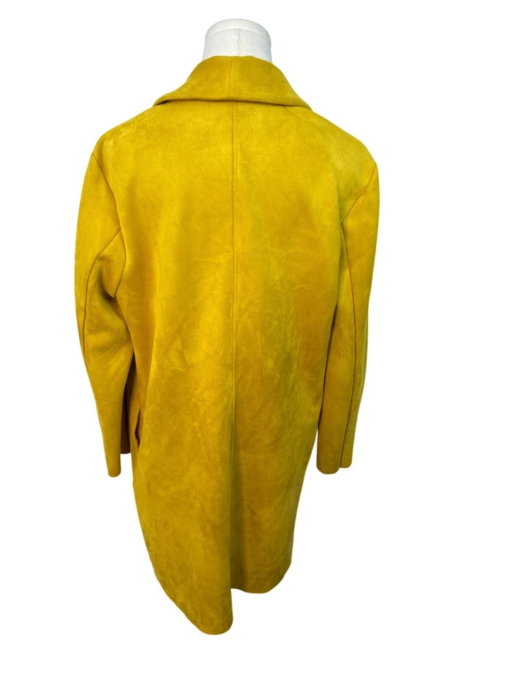 Chaqueta Longline Tahari Mujer Amarillo Mostaza Frente Abierto Talla M Foto 3 de 4
