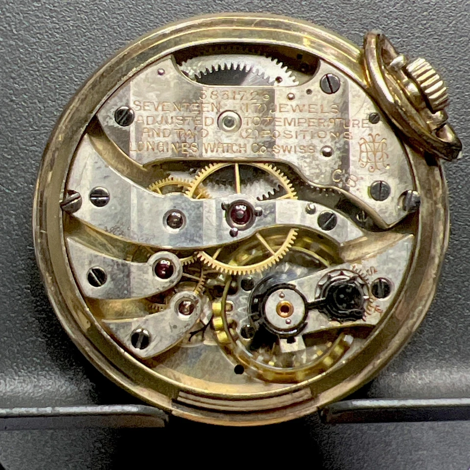 Reloj de Bolsillo Longines 1920 17 Joyas Placa Oro 10k Hermosa Esfera Foto 3 de 4