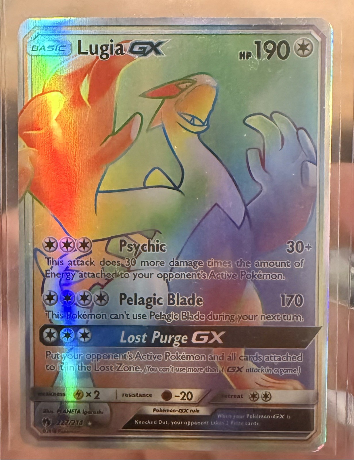 Pokemon TCG Lugia GX 227/214 SM Lost Thunder Secret Rare Full Art Holo