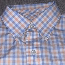Men s Club Room Regular Fit Performance 15 1/2 32-33 Pastel Checked LS Button Sh