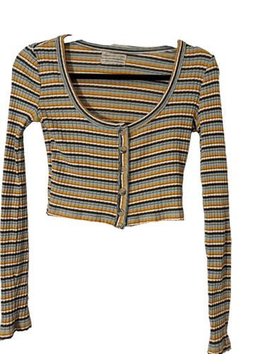 multi-colored striped long-sleeve crop top from Urban Outfitters Size S-P