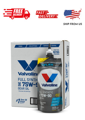 (4 pack) Valvoline Flex Fill 75W-90 Full Synthetic Gear Oil 1 QT Squeeze Pouch
