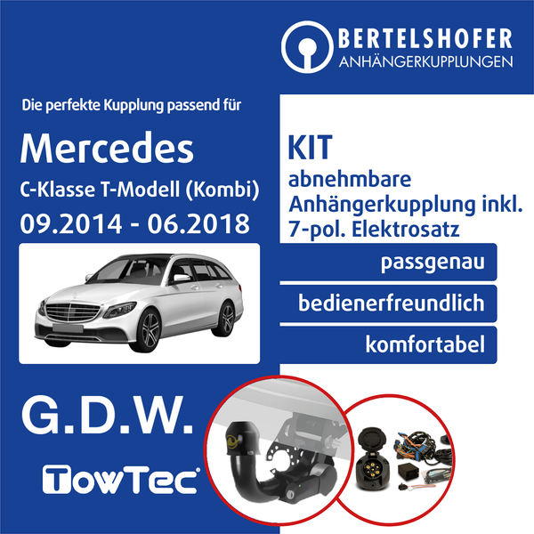 für Mercedes C-Klasse T-Modell (Kombi) Typ S205 14- AHK Abn +7Pol Spez. E-Satz-image