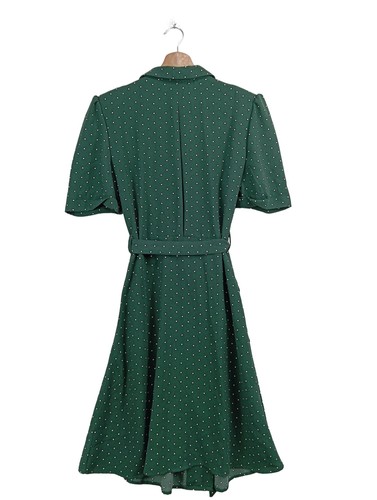 MANGO Vestido de manga corta Mujeres Vestido Talla EU 36 verde look casual - Imagen 2 de 5