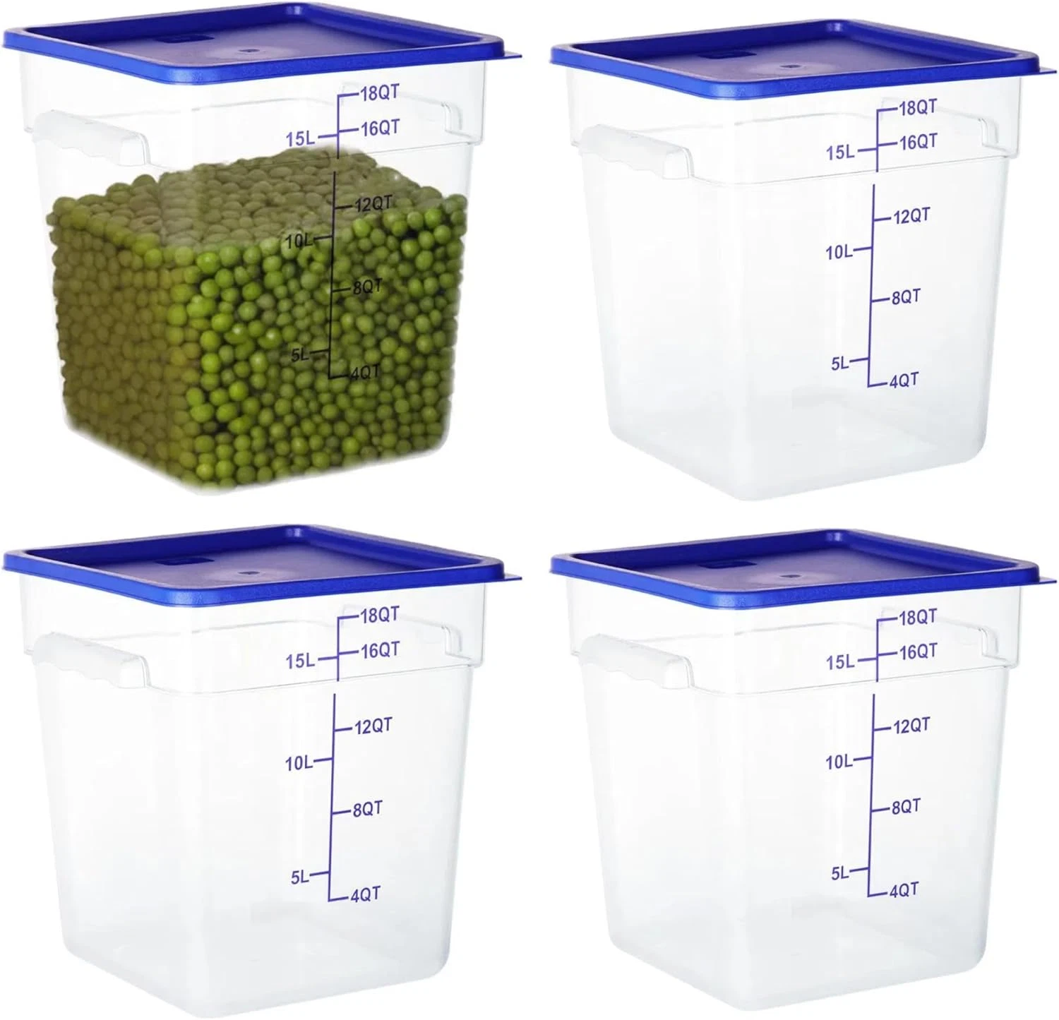18 Quart Clear Food Storage Containers - 4 Pack with Lids, NSF Approved
Opens in a new window or tab