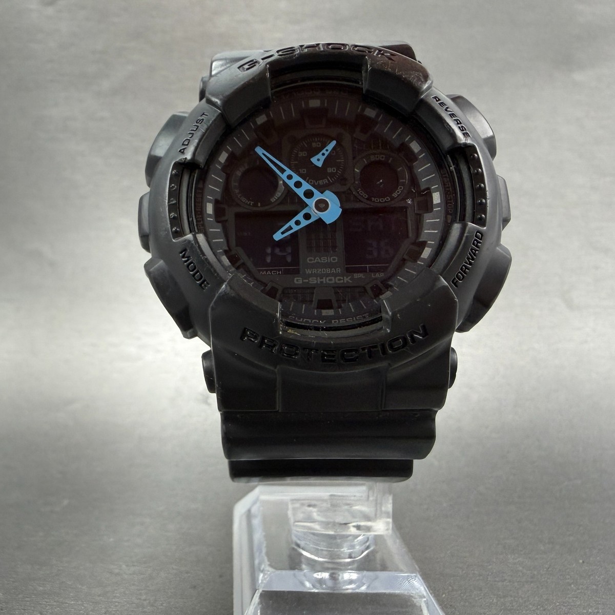 Casio G-Shock GA-100C Watch Men 51mm Gray Blue Alarm Chrono New