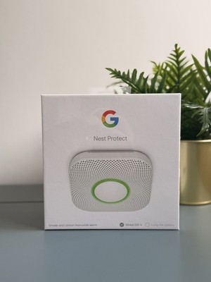 Google Nest Protect 2. Gen Kabelgebunden 230V WiFi Rauchmelder - Exp2034 - Brandneu