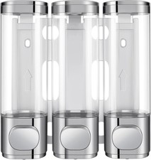 3-in-1 Room Wall Mounted Bathroom Shower Pump Dispenser and Organizer Dispensers