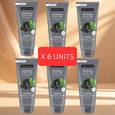 6X Freeman Charcoal Black Sugar Polishing Mask Scrub 175ml Vegan Detox