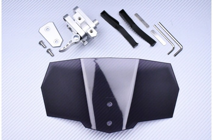 Spoiler teinté universel pour pare-brise de moto 27x13 cm amovible