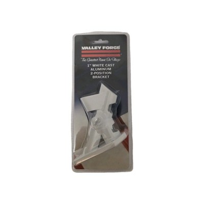 VALLEY FORGE 60752 up to 1'' Flag Pole Bracket White Cast Aluminum 2 Position NEW