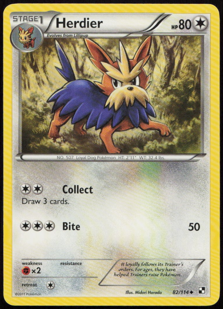 Herdier 82/114 NM Black & White Uncommon Pokemon