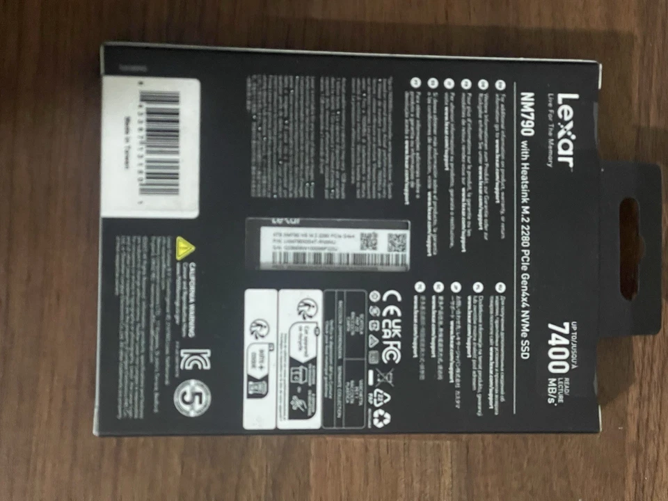 Lexar NM790 - 4TB PCIe Gen 4x4 NVMe M.2 Internal SSD - LNM790X004T-RNNNU - NEW! - Image 2 of 2