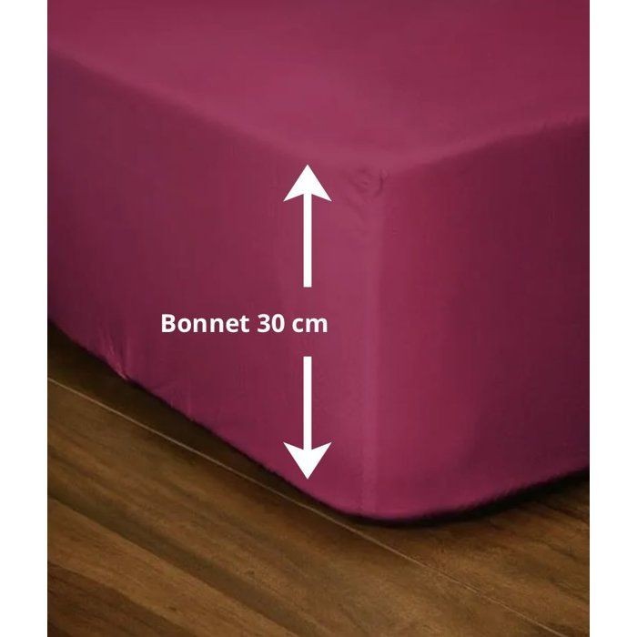 Drap-housse LOVELY HOME fuchsia 90x190 cm pour lit une place LH71613