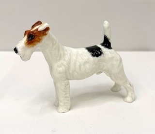 Collectible Royal Doulton Wire Haired Fox Terrier Dog Bone China Figurine HN1014