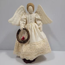 Handmade Folk Art Angel Doll Decoration Rustic Primitive Cloth Bare Feet