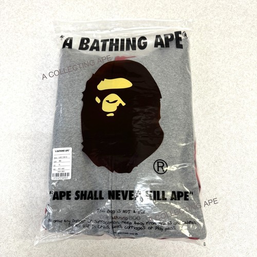 A BATHING APE BAPE Color Camuflaje Tiburón Cremallera Completa Sudadera con Capucha Roja Auténtica Nueva L XL Japón - Imagen 17 de 27