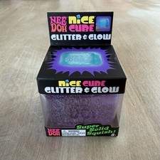 Schylling NeeDoh Nice Cube Glitter Glow - Purple 100 Authentic / New
