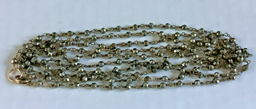 14k Gold gefüllt und Hämatit Station Perlen 48" Flapper Halskette - Bild 4 von 7