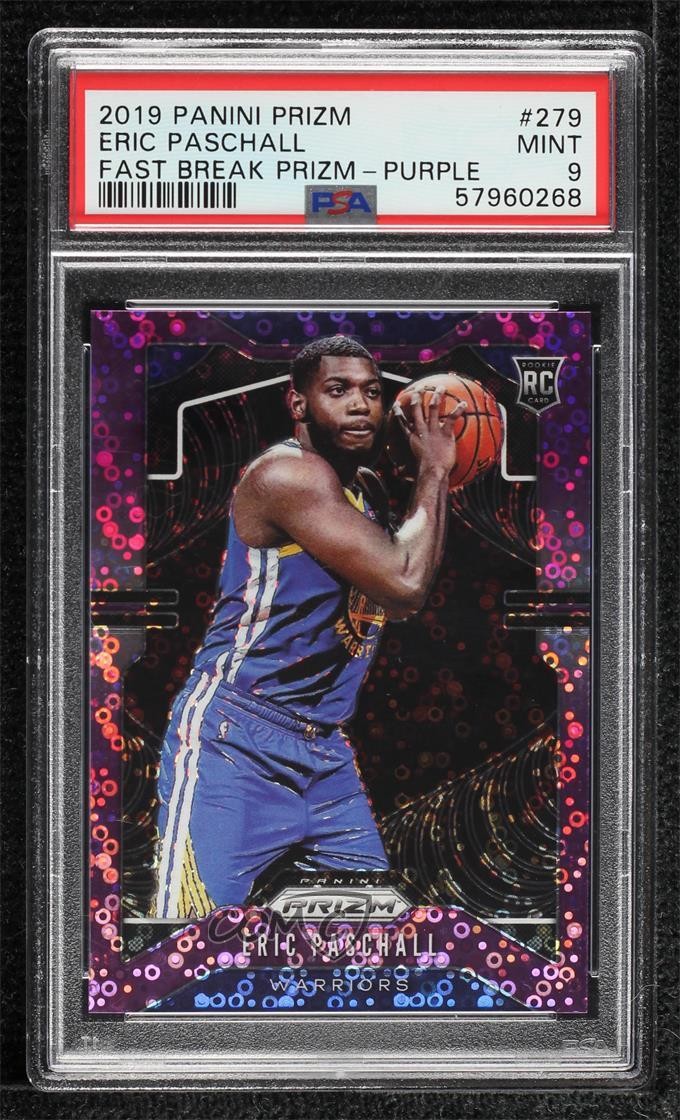 2019-20 Panini Prizm Fast Break Purple 70/75 Eric Paschall #279 Rookie RC 5i3
