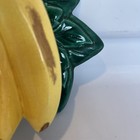 Vintage Ceramic Banana w/Green Leaves & Stem Wall Plaque Pocket Unmarked — photo 5