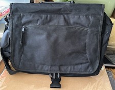 Black Nylon Shoulder Messenger Laptop Bag for 15/17 in Laptop, Padded