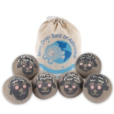 Wool Dryer Balls Sheep Design with Drawstring...