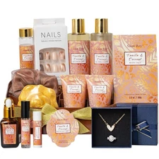 Luxury Gifts for Women, 16 Pcs Spa Gifts for Woman of Coconut Vanilla Scents Ski