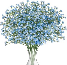 18Pcs Babys Breath Artificial Flowers Blue Gypsophila Bouquets Real Touch Flower