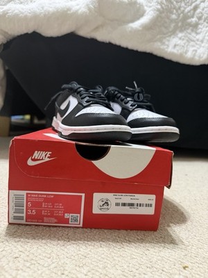 Nike Dunk Low Panda Black White Leather Unisex Kids Sneakers Size 5
