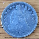 1857 Seated Liberty Half Dime, 1.12g Silver (0.900), Krause #A62.2