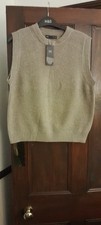 C: Light Brown Ribbed Knitted Sleeveless Tank Top by Marks & Spencer Size M BNWT